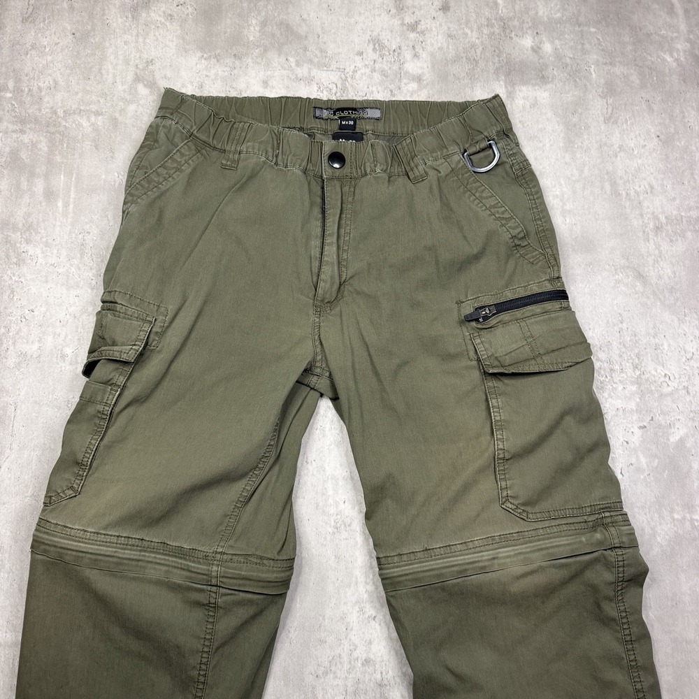 BC Clothing Men's Convertible Cargo Hiking Pants Shorts Olive Green Sz Mx30